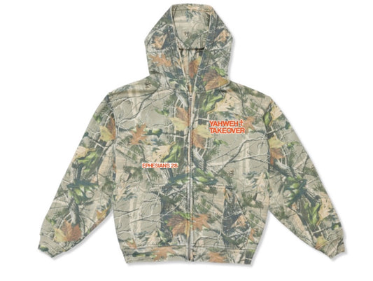 Vintage Wood Camo Zip-up Hoodie